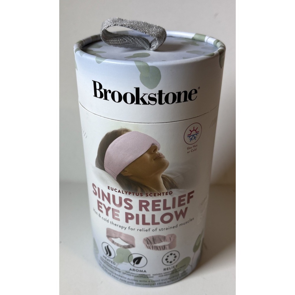 Brookstone Sinus Relief Eye Pillow Eucalyptus Scented Hot & Cold Therapy (HN)